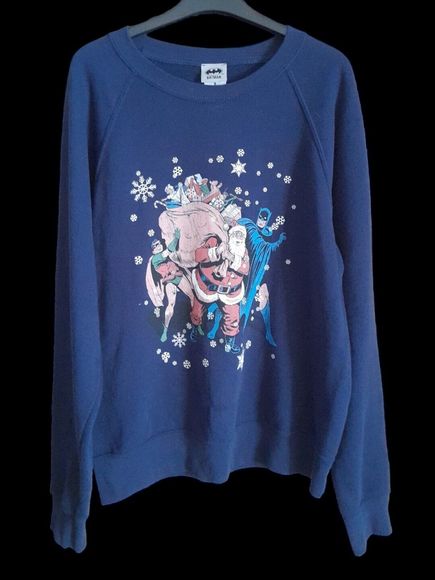DC Comics Originals Mens Batman Robin Santa Sweatshirt Christmas Navy - Small - Picture 7 of 9